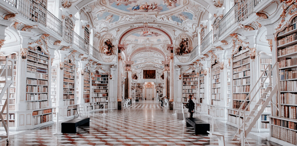 Drömmiga bibliotek Admont Abbey Library Österrike